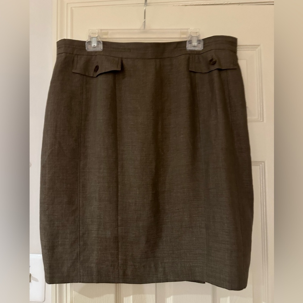 Italian Metallic Linen Skirt, size 18, NWT